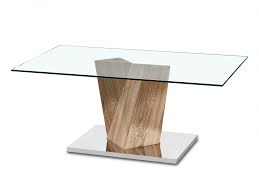 Lpd Alpha Glass And Oak Coffee Table
