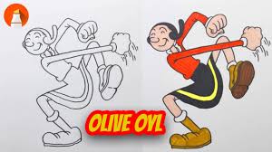 how to draw olive oyl from popeye the