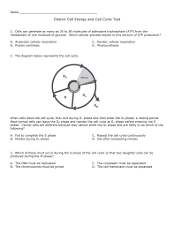 Cell Cycle And Cell Energy Gen Ed Test