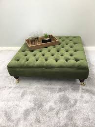 Green Footstool Coffee Table Ottoman