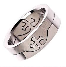 women s cross puzzle ring 316l surgical