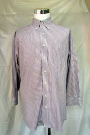 Mens Jos A Bank Red White Blue Dress Shirt Button Collar Cotton 17 1 2 34