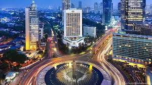 jakarta night view indonesia city