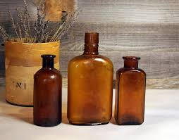 amber colored bottles antique brown