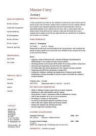 actuary resume, financial risks, career