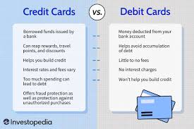 credit cards vs debit cards what s