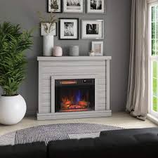 Shiplap Freestanding Electric Fireplace