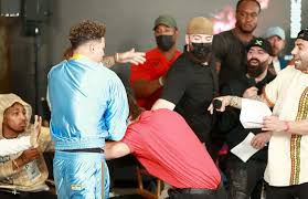 During the press, hall got into a physical altercation with his opponent austin mcbroom and he ended up getting the worst of it. Watch Bryce Hall Gets Dropped By Austin Mcbroom At Press Conference Ahead Of Their Fight