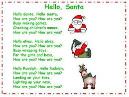 Hello Santa Song And Song Chart Preschool Christmas Songs