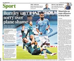 Also featuring match tips, betting, and bookmaker promotions. Newspaper Headline Language Burnley Say Sorry Over Plane Shame Learn English Through Football