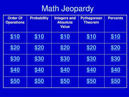 Math Jeopardy Powerpoint Presentation