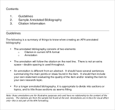 Annotated Bibliography In Apa Format  th Edition Examples   This 