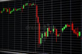 Graph Of Stock Price On Black Background Stock Image Image