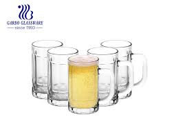 14oz glass mugs with handle large beer