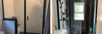 Matte Black Framed Shower Enclosures In