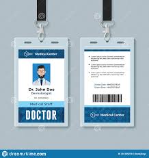 Doctor Id Card Medical Identity Badge Design Template Stock