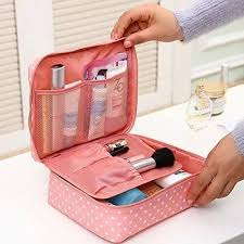 pink bag travel pouch fabric cosmetic