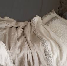 Linen Bedding Set With Linen Lace