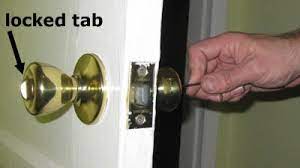 Just poke a long, slender object into the hole. Easy Illustrated Instructions On How To Unlock The Bathroom Door