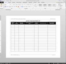 Purchase Order Log Iso Template