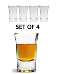 28ml Set Of 4 Clear Glass Shot Glasses