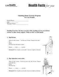home exercise program form fill out