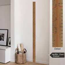 Wooden Style Height Measure Stickers Babys Height Stadiometers Nursery Ruler Removable Growth Chart Decal For Kids Room