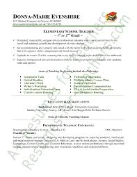 Elementary School Teacher Resume Sample with Simple Objective and    