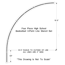 high basketball 3 point line stencil