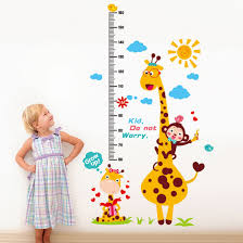 Custom Kids Height Measurement Wall Sticker Animal Growth Chart