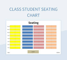 student seating chart excel template