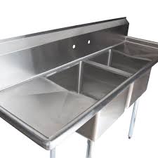 2 compartment sink with drainboard