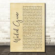 Despite being released as a single in 1989, it did not become a hit until it was later featured in the david lynch film wild at heart (1990). Chris Isaak Wicked Game Rustic Script Song Lyric Quote Music Poster Print Red Heart Print