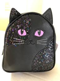black cat mini backpack cosmetic bag