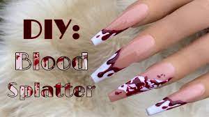 beginner blood splatter nail art