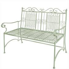 old rectory metal bench sage green