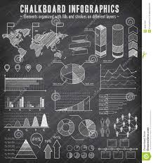 Chalkboard Sketch Infographics Set Stock Vector
