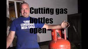 how to safely cut gas bottles open