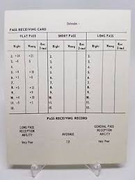 Details About Strat O Matic Football Blank Running Pass Receiving Card Lg Format Original
