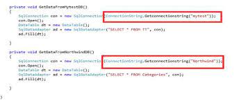 specify connection string in asp net