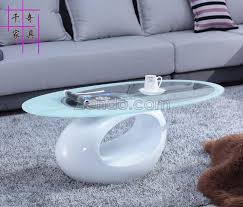 oval glass center table white ziendo