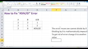 how to correct a div 0 error