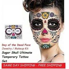 sugar skull face jewelry tattoo makeup