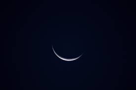 crescent moon night sky 5k hd nature