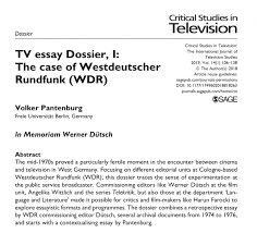 harun farocki institut dossier westdeutscher rundfunk in the s at the essay film festival 2017 the idea emerged to compile a dossier for the journal ldquocritical studies in televisionrdquo focusing on some of the