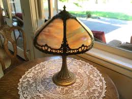 Vintage Slag Glass Lamp Antiques By