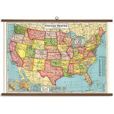 United States Map Vintage Style School Chart