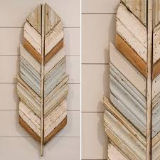 Reclaimed Wood Feather Wood Wall Art