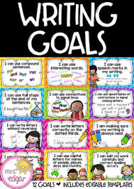 Writing Goals Chart Editable Writing Goals Writing