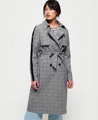 Womens Edit Trench Coat In Check